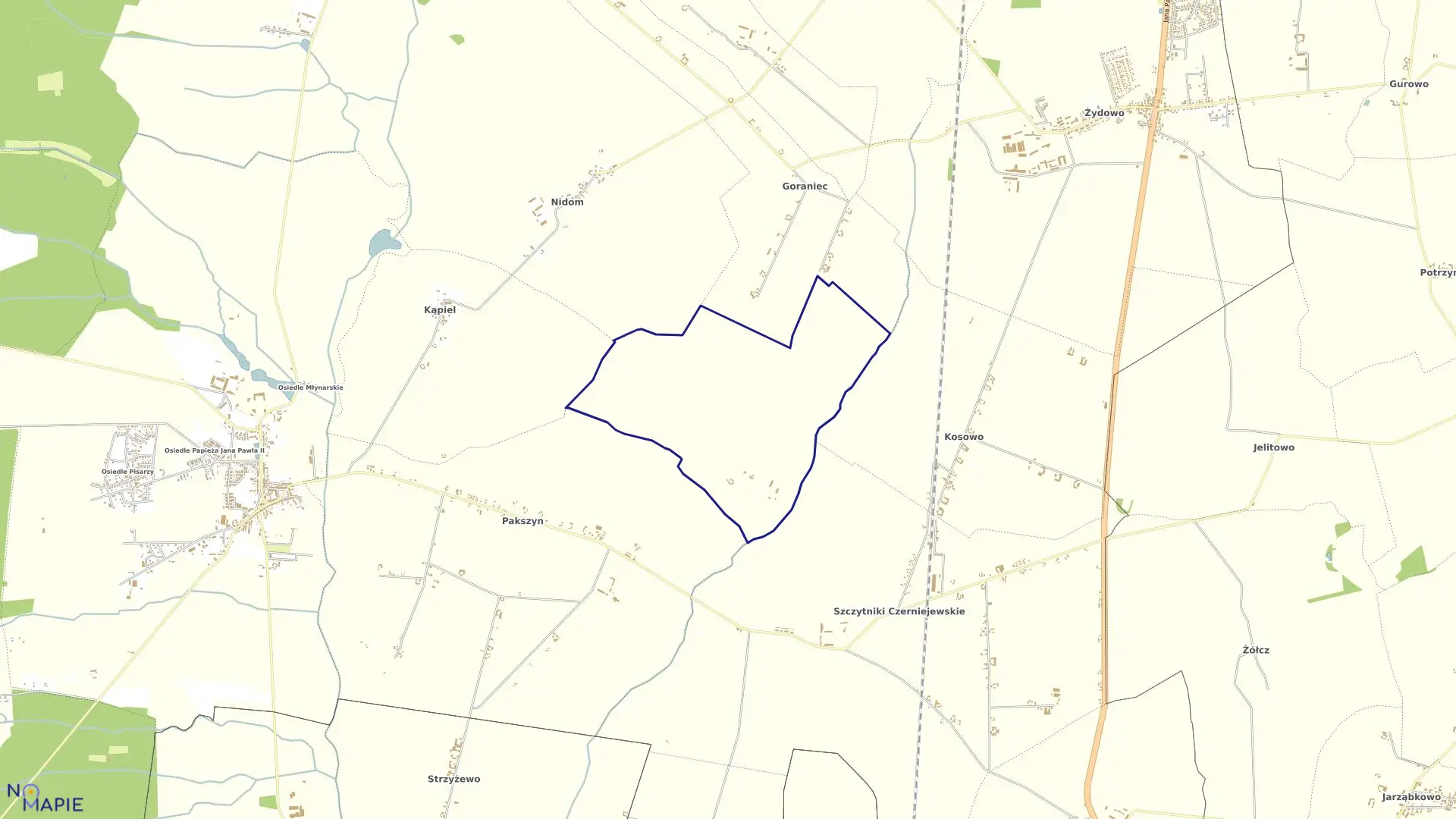 Mapa obrębu GOLIMOWO w gminie Czerniejewo
