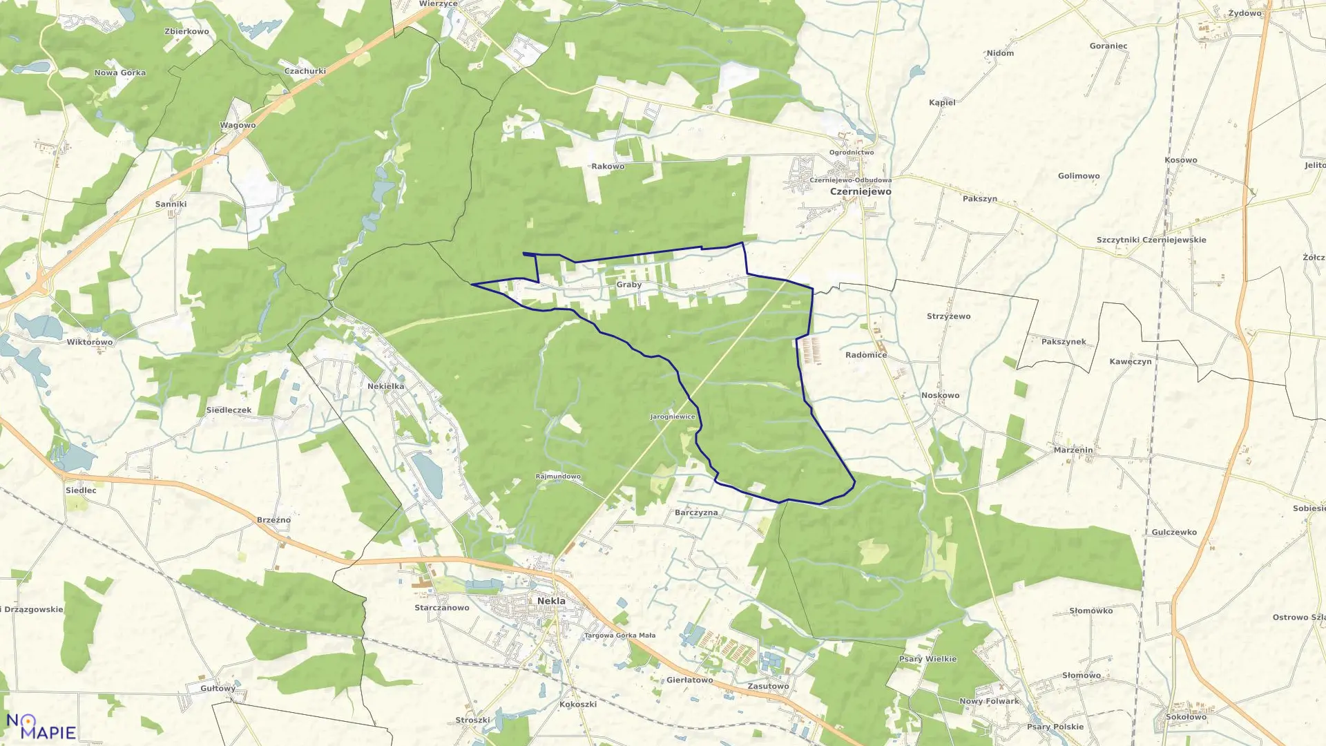 Mapa obrębu GRABY w gminie Czerniejewo