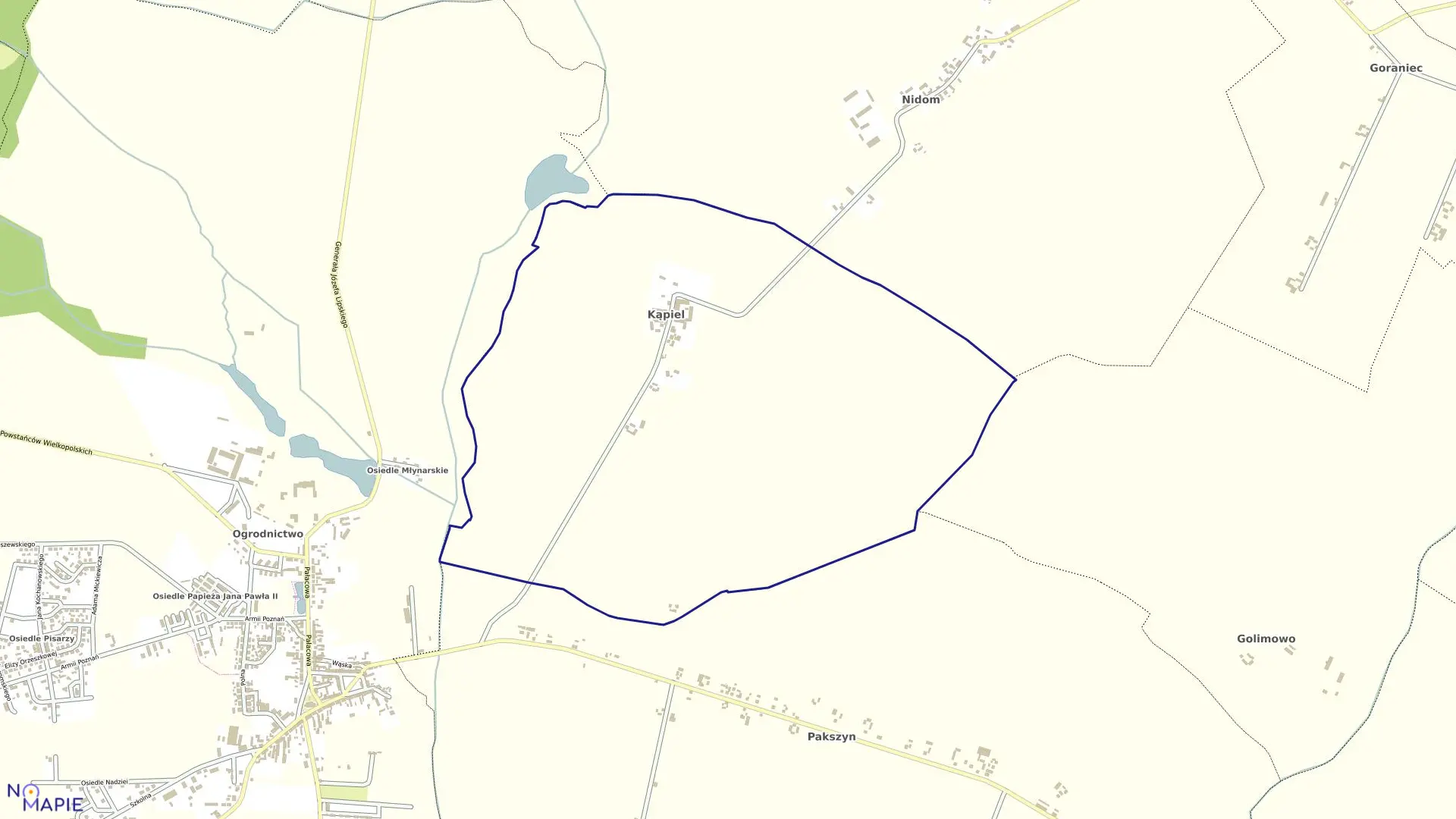 Mapa obrębu KĄPIEL w gminie Czerniejewo